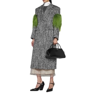 Manteau en laine à chevrons Prada