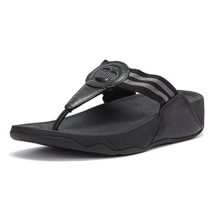 Fitflop Walkstar Webbing Womens Flip Flops - (Schwarz)