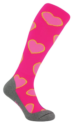 Hockeysocken mit farbenfrohen, coolen, lustigen und witzigen Designs | Hingly | Herren & Damen | Ideal für den Sport - Herzchen