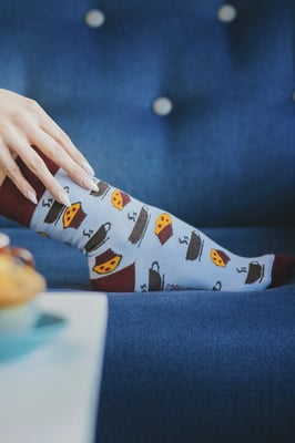 SPOX SOX - Herren & Damen Mismatched Novelty Odd Socks - Kaffee & Muffins