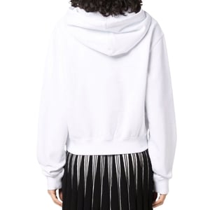 Off-White Kurzer weißer Kapuzenpullover mit geometrischem Logo