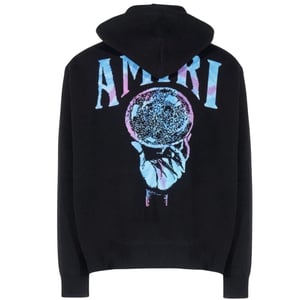 Amiri Crystal Ball Kapuzenpullover aus schwarzem Kaschmir