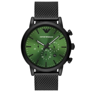 Emporio Armani AR11470 Schwarz und Luigi Grün Chronograph Quarz Herrenuhr