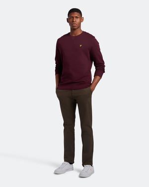 Lyle & Scott Sweatshirt mit Rundhalsausschnitt in Burgunderrot