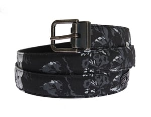 Dolce & Gabbana - Ceinture en cuir de lin noir Caïman pour homme