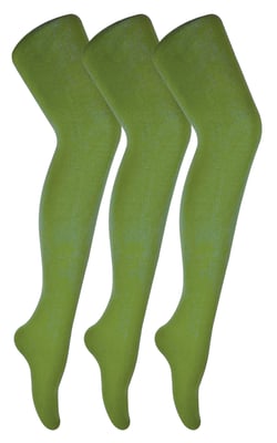 3 Paar Multipack Damen farbige undurchsichtige 80 Denier Strumpfhosen | Sock Snob | einfarbige Blockfarbe Strumpfhosen - Khaki