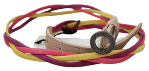 Costume National Ceinture à boucle circulaire en cuir torsadé multicolore pour femmes