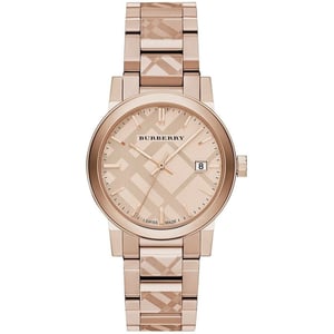 Burberry BU9039 Rose GoldTone Zifferblatt Edelstahl Unisex Uhr