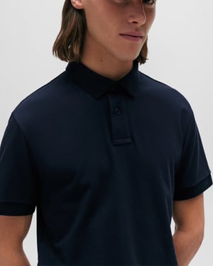 BOSS Orange Passenger Herren Stretch-Baumwoll Slim-Fit Polo-Shirt mit Logo-Patch NOS