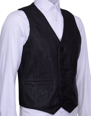 Hellbraune Lederweste, formelle traditionelle Gilet-Weste