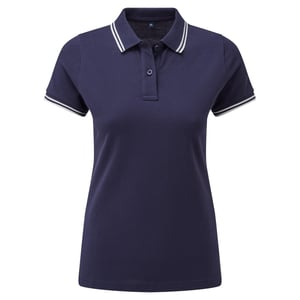Asquith & Fox - Polo-Shirt mit kurzen Ärmeln - Damen (Marineblau / Weiß)