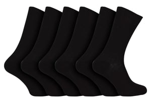 100% ägyptische Baumwolle Socken für Männer | 6 Paar | gerippte nahtlose schwarze Socken in 3 Größen erhältlich - Schwarz