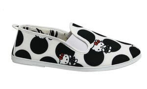Flossy Style Hello Kitty Womens Schwarz/Weiß Plimsolls