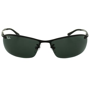 Ray-Ban Wrap Mens Matt Schwarz Grün Sonnenbrille RB3183