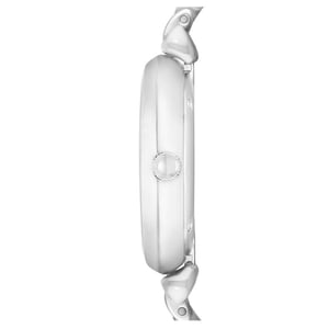 Trendige Damenuhr der Marke Emporio Armani in der Farbe silber. Das Gehäuse hat einen Durchmesser von 32mm. Das elegante Armband hat eine Faltschließe. Das Zifferblatt ist mit schönen Schmucksteinen besetzt.  Marke: Emporio ArmaniModellname: AR1925 (32mm)Kategorie: DamenuhrMaterialien: EdelstahlFarbe: silberUhr: Quarz