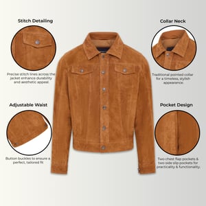 Hellbraune Herren-Ziegen-Wildlederjacke – Nurmes