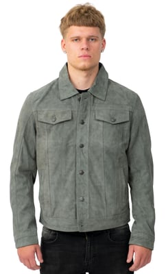 Herren Jeansjacke aus Ziegenveloursleder-Adelaide