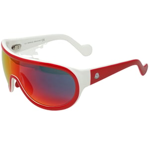 Moncler ML0047 68C 00 Weiße Sonnenbrille