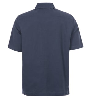 Fred Perry - Chemise Oxford à manches courtes bleu marine avec poche pour homme