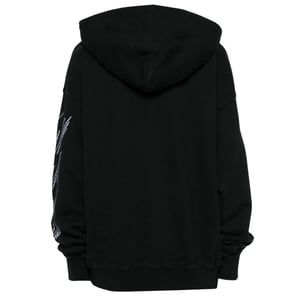 Off-White Stitch Diag Design Skate Fit Schwarzer Kapuzenpullover