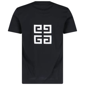 ubergroses schwarzes T-Shirt mit aufgesticktem Givenchy-Logo