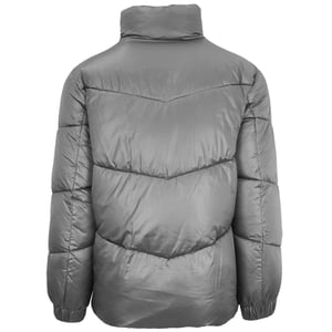 Plein Sport Bold Vertical Logo Glanzend gepolsterte graue Jacke