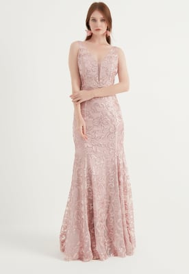 Robe de soirée longue à bretelles épaisses