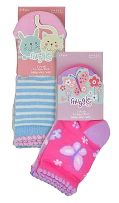 6 Paar Baby Mädchen Schmetterling Design Socken | Socken Snob | Weiche bequeme Tier Socken für Kleinkinder - Tier