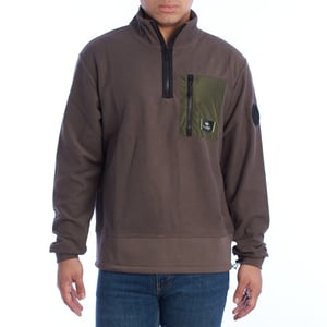 Sweatshirt mit normaler Passform und halbem Reißverschluss YMF601-FP565 Herren
