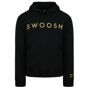 Nike Standard Fit Swoosh Logo Langarm Pullover Schwarzer Herren Hoodie DC2587 010