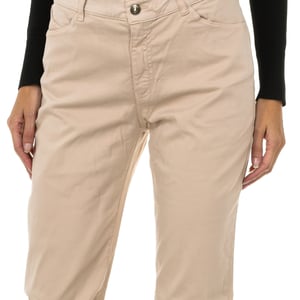 Lange Hose aus Stretchgewebe in normaler Passform 6Y5J18-5N0RZ Frau
