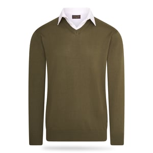 Cappuccino Italia Mock Pullover für Herren. Der Mock Pullover besteht aus 50% Baumwolle und 50% Acryl und hat eine normale Passform. Der Pullover hat einen Hemdkragen, der an den Pullover angenäht ist. Marke: Cappuccino ItaliaModellname: Mock Pullover (mit Hemdkragen)Kategorie: Pullover für HerrenMaterialien: Baumwolle, AcrylFarbe: grün, weiß