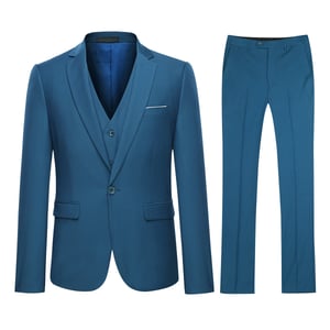 Königsblauer 3-teiliger Slim Fit-Anzug
