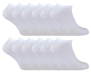 Socken Snob - 12 Paar Multipack Herren Quarter Trainer Socken - Weiß