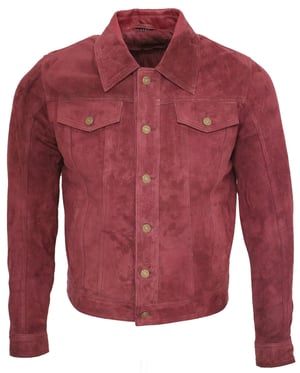 Trucker-Jeansjacke aus Ziegenwildleder