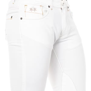 Lange, gerade geschnittene Denim-Hose für Herren mit Saum JMT016