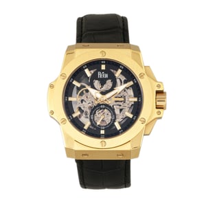 Reign Commodus Automatik-Skelett-Lederarmbanduhr