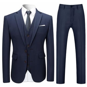3-teiliger Slim Fit-Anzug für Herren in Marineblau