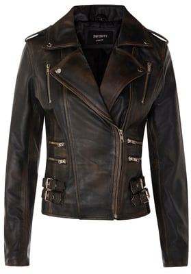 Damen Leder Brando Bikerjacke-Loddon
