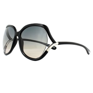 Tom Ford Square Womens Shiny Black Smoke Grey Gradient Sonnenbrille