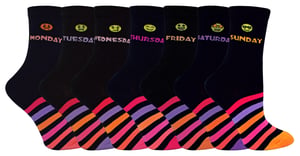Kinder Neuheit Tage der Woche Socken | 7 Paare | Für Jungen & Mädchen