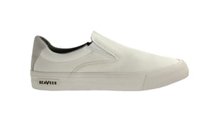 Seavees Hawhrone Slip auf Standard -Bleichpopel -Poplin von weißen Herrenschuhen