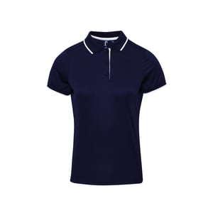 Premier Womens/Ladies Contrast Coolchecker Polo Shirt (Marine/Weiß)