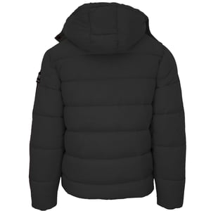Plein Sport gepolsterte schwarze Jacke mit kleinem kreisformigen Logo