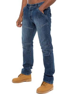 Enzo Herren Denim Jeans Straight Leg - Blau