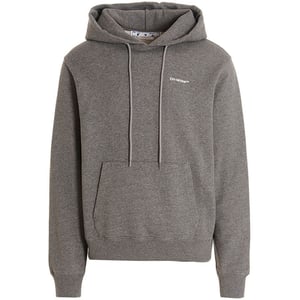 Off-White Wave Outline Diag Design Grau Slim Hoodie