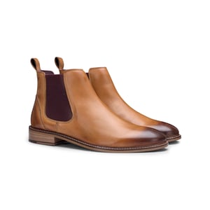 Klassische Herren-Chelsea-Stiefel aus hellbraunem Leder