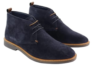 Marineblaue Herren-Chukka-Stiefel aus Wildleder zum Schnüren