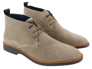 Herren-Chukka-Stiefel aus sandfarbenem Wildleder zum Schnüren
