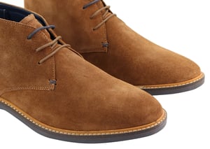 Braune Herren-Chukka-Stiefel aus Wildleder mit Schnürung